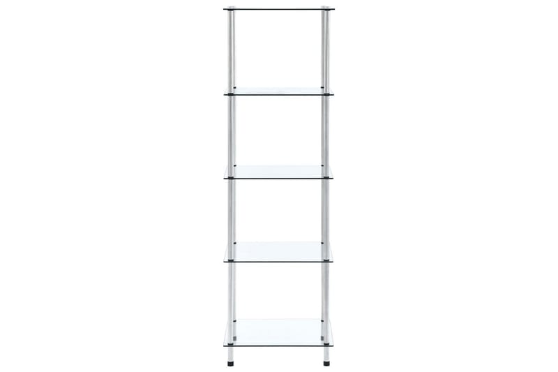 reol i 5 niveauer 40 x 40 x 130 cm hærdet glas transparent - gennemsigtig - Hylder til garderobe - Hylder & hyldeknægte