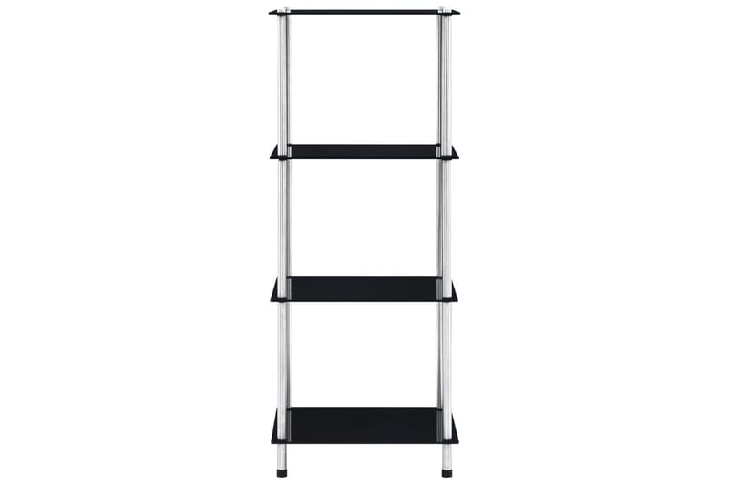 reol med 4 hylder 40 x 40 x 100 cm hærdet glas sort - Sort - Opbevaring - Tøjopbevaring - Garderobeskabe - Garderobeindretning - Hylder til garderobe