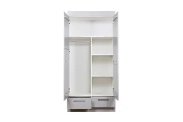 Varius Garderobe 2 Låger 2 Skuffer - Hvid - Opbevaring - Tøjopbevaring - Garderobeskabe - Garderobeindretning - Hylder til garderobe