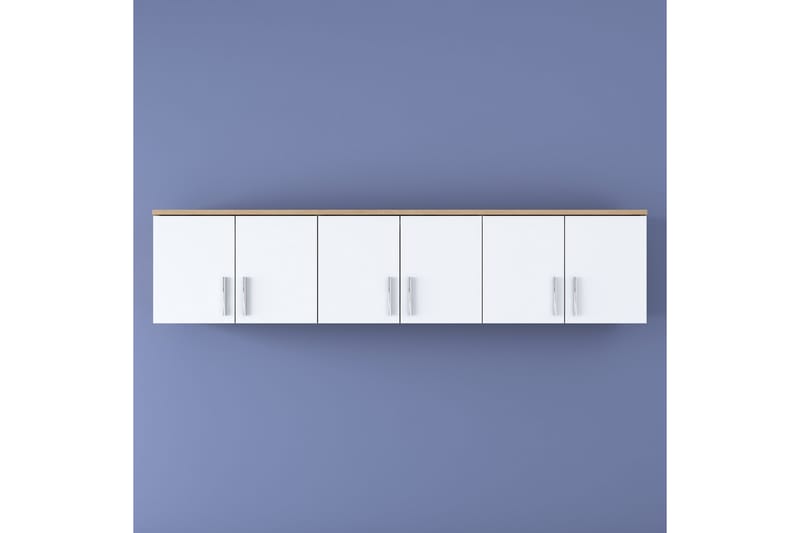 Lukkha Entrémøbel - Valnød finér/Hvid - Opbevaring - Tøjopbevaring - Garderobeskabe - Garderobeindretning - Kurveskuffestativ