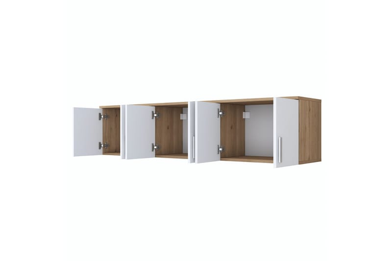 Lukkha Entrémøbel - Valnød finér/Hvid - Opbevaring - Tøjopbevaring - Garderobeskabe - Garderobeindretning - Kurveskuffestativ