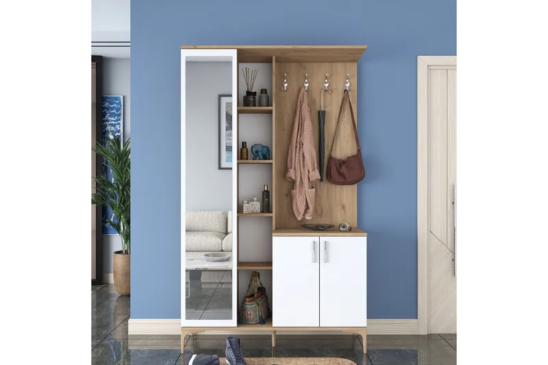 Lukkha Entrémøbel, Valnød finér/Hvid