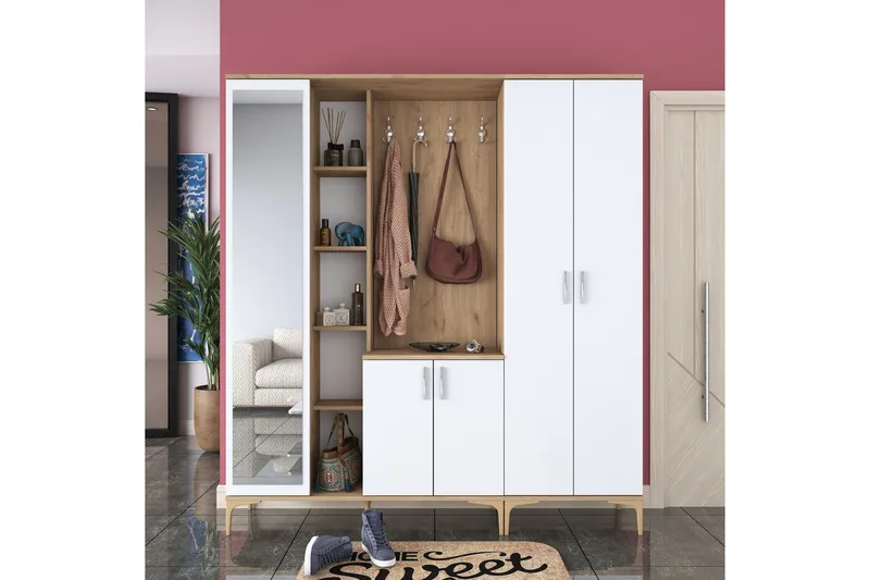 Lukkha Entrémøbel, Valnød finér/Hvid