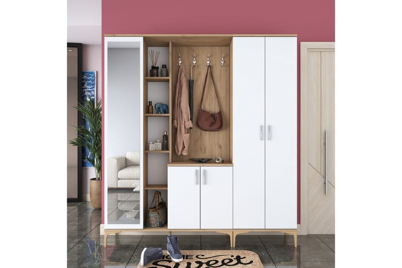 Lukkha Entrémøbel, Valnød finér/Hvid