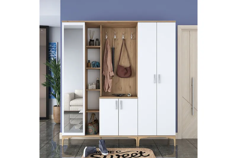 Lukkha Entrémøbel, Valnød finér/Hvid