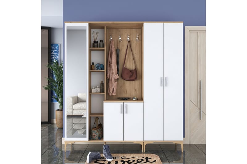 Lukkha Entrémøbel, Valnød finér/Hvid