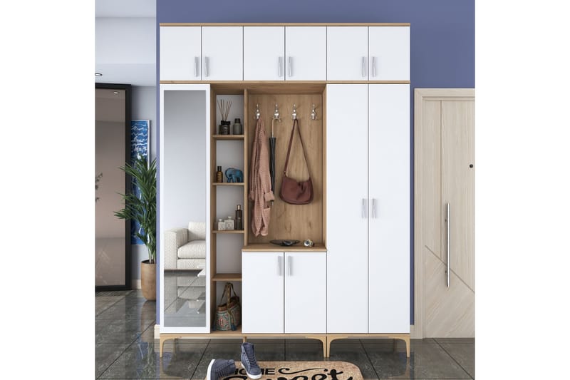 Lukkha Entrémøbel, Valnød finér/Hvid