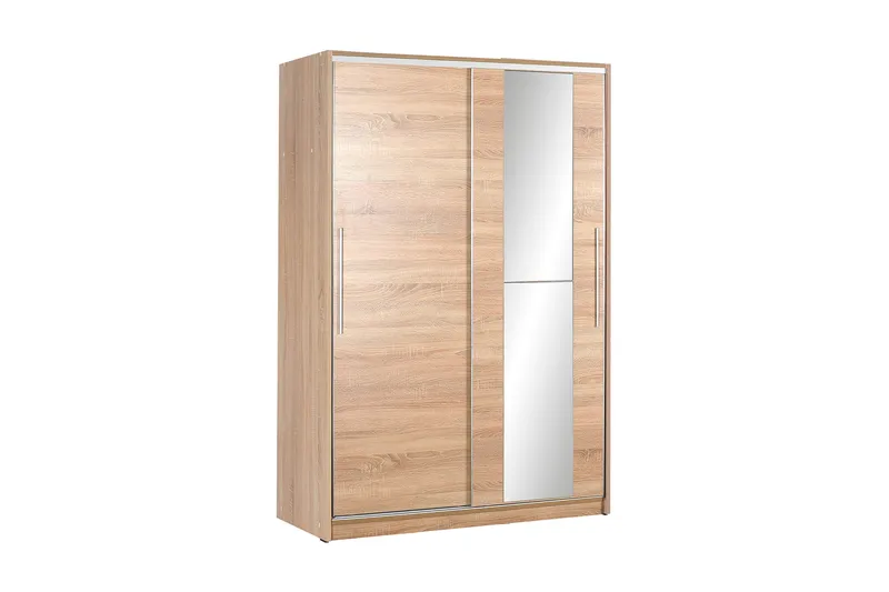 Garderobeskab 120 cm i Lyst Træ, Beige