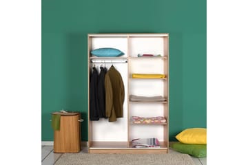 Garderobeskab 120 cm i Lyst Træ - Beige - Opbevaring - Tøjopbevaring - Garderobeskabe