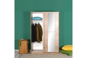 Garderobeskab 120 cm i Lyst Træ - Beige - Opbevaring - Tøjopbevaring - Garderobeskabe