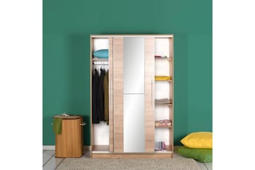 Garderobeskab 120 cm i Lyst Træ - Beige - Opbevaring - Tøjopbevaring - Garderobeskabe