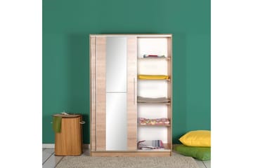 Garderobeskab 120 cm i Lyst Træ - Beige - Opbevaring - Tøjopbevaring - Garderobeskabe