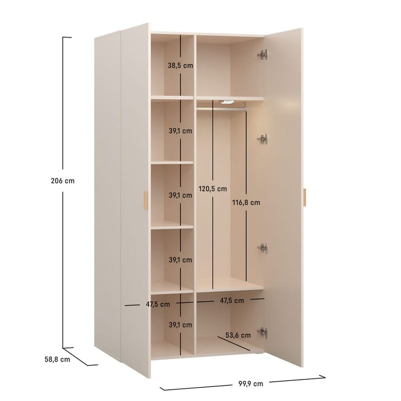 Garderobeskab 4 You Fresh 2 døre - Eg - Opbevaring - Tøjopbevaring - Garderobeskabe - Garderobeskab & klædeskab