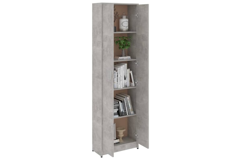 garderobeskab 55x25x189 cm spånplade betongrå - Grå - Opbevaring - Tøjopbevaring - Garderobeskabe