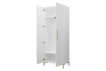 Garderobeskab 74 cm i Malet Træ - Sort|Guld - Opbevaring - Tøjopbevaring - Garderobeskabe