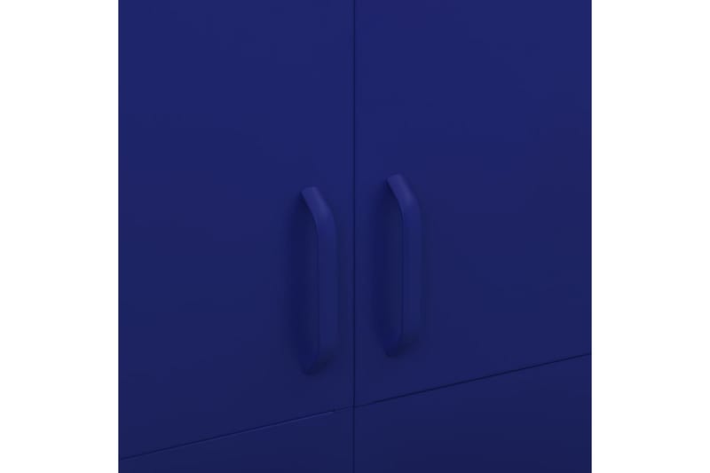 garderobeskab 90x50x180 cm stål marineblå - Blå - Opbevaring - Tøjopbevaring - Garderobeskabe