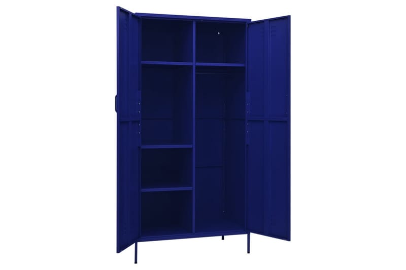 garderobeskab 90x50x180 cm stål marineblå - Blå - Opbevaring - Tøjopbevaring - Garderobeskabe