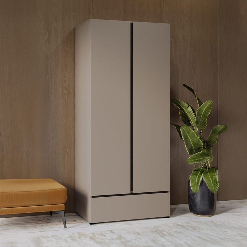 Garderobeskab Cross S 2 Døre 1 Skuffe - Congo - Opbevaring - Tøjopbevaring - Garderobeskabe