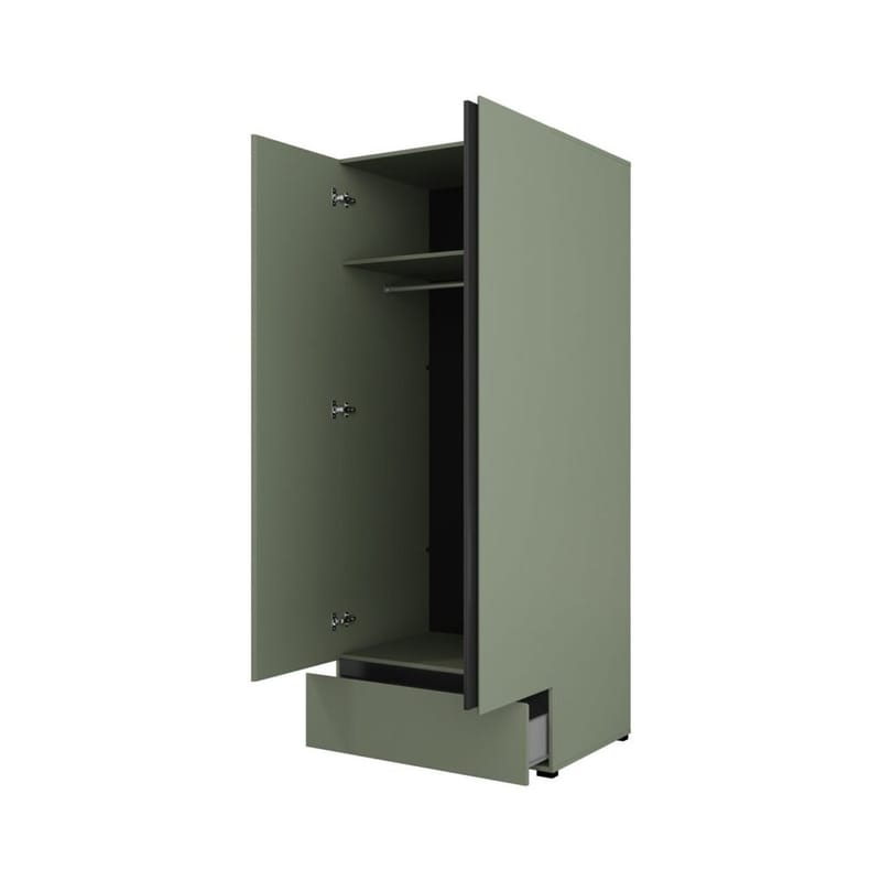 Garderobeskab Cross S 2 Døre 1 Skuffe - Grøn - Opbevaring - Tøjopbevaring - Garderobeskabe