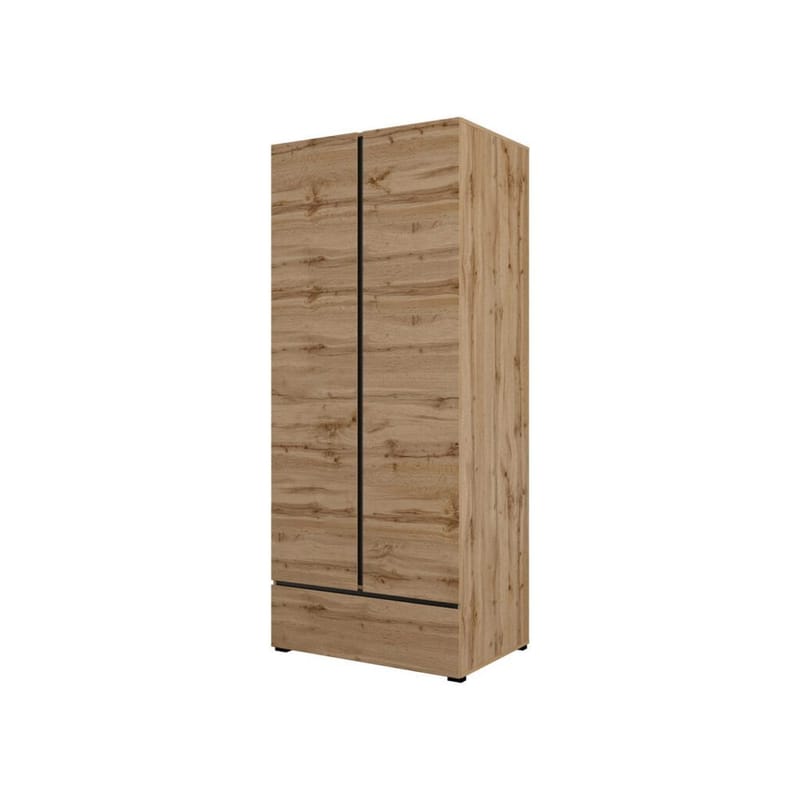Garderobeskab Cross S 2 Døre 1 Skuffe - Wotan Eg - Opbevaring - Tøjopbevaring - Garderobeskabe