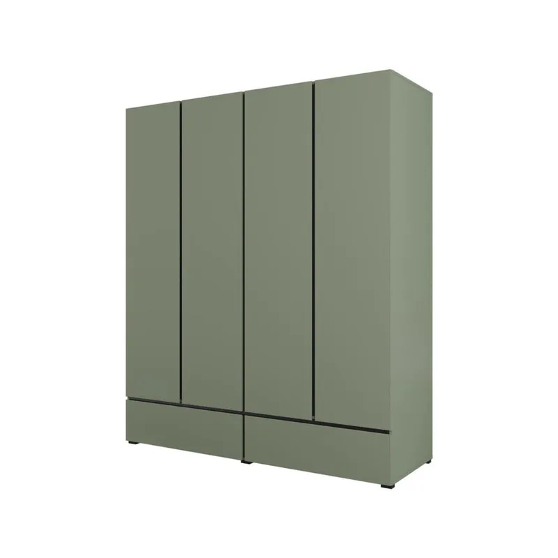 Garderobeskab Cross S 4 Døre med 2 Skuffer, Grøn