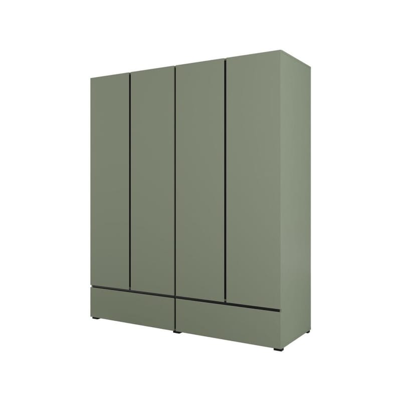 Garderobeskab Cross S 4 Døre med 2 Skuffer, Grøn