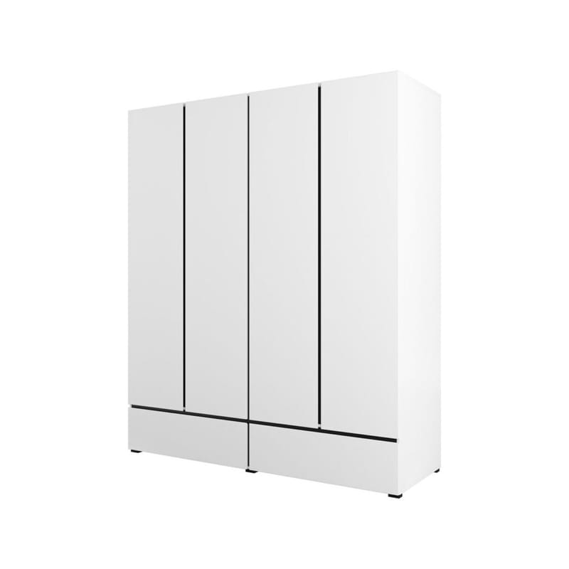 Garderobeskab Cross S 4 Døre med 2 Skuffer, Hvid
