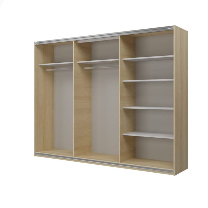 Garderobeskab Cube 3 skydedøre - Lindberg Eg - Opbevaring - Tøjopbevaring - Garderobeskabe