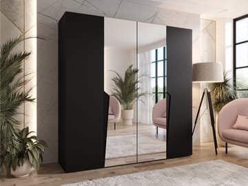 garderobeskab Garderob PIANO 2 200 sort Sort - Opbevaring - Tøjopbevaring - Garderobeskabe