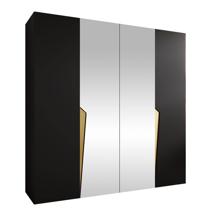 garderobeskab Garderob PIANO 2 200 sort Guld