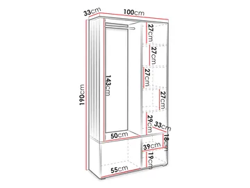 garderobeskab Garderobe MILO brun - Opbevaring - Tøjopbevaring - Garderobeskabe