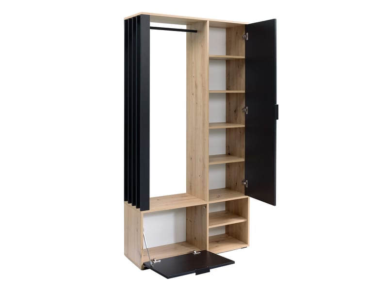 garderobeskab Garderobe MILO brun - Opbevaring - Tøjopbevaring - Garderobeskabe