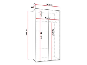 garderobeskab Garderobeskab ANDREW 3 100 kashmir Guld - Opbevaring - Tøjopbevaring - Garderobeskabe
