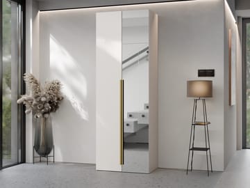 garderobeskab Garderobeskab med spejl KERKIN 2D beige - Opbevaring - Tøjopbevaring - Garderobeskabe