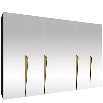 garderobeskab Garderobeskab PIANO 3 300 sort Guld