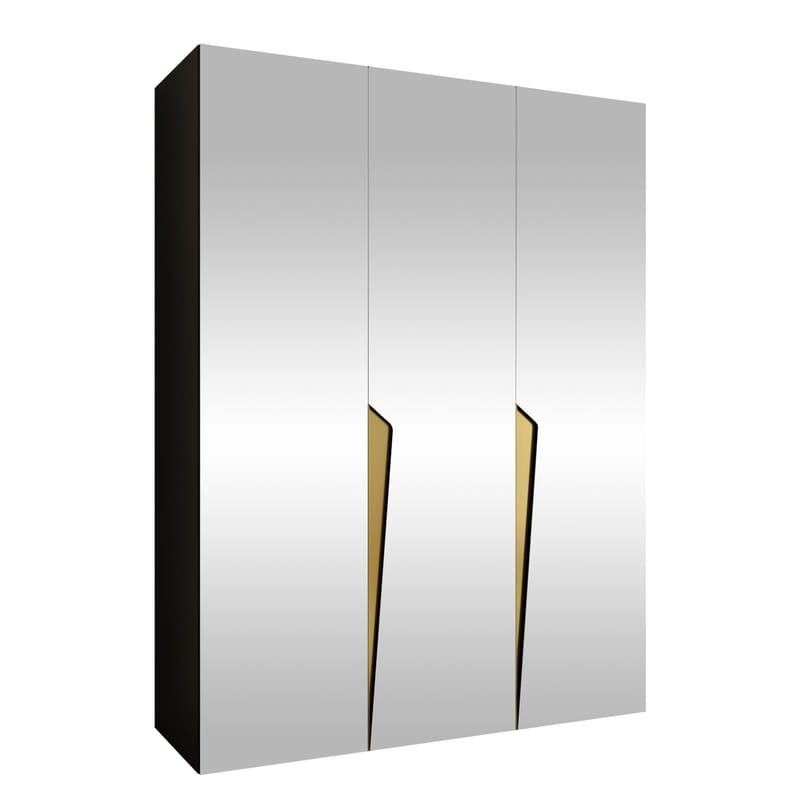 garderobeskab Garderobeskab PIANO 3 150 sort Guld - Opbevaring - Tøjopbevaring - Garderobeskabe