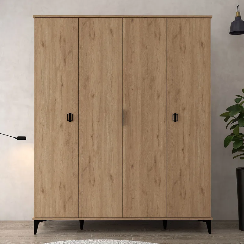 Garderobeskab Hanah Home Neva Wide (164 x 200 x 52 cm) Safireg, Sapphire Oak