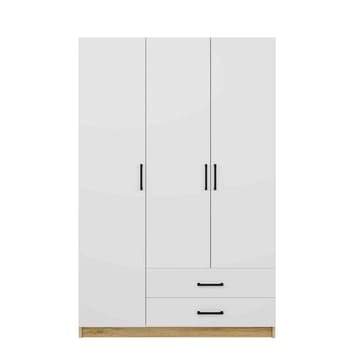 Garderobeskab Hanah Home Yaman (120 x 181 x 45 cm) Valnød hvid - Valnød og hvid - Opbevaring - Tøjopbevaring - Garderobeskabe - Garderobeskab & klædeskab