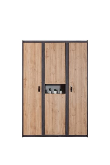Garderobeskab Homitis Aktive (132 x 195 x 53 cm) antracitbrun - Antracit/Brun - Opbevaring - Tøjopbevaring - Garderobeskabe - Garderobeskab & klædeskab