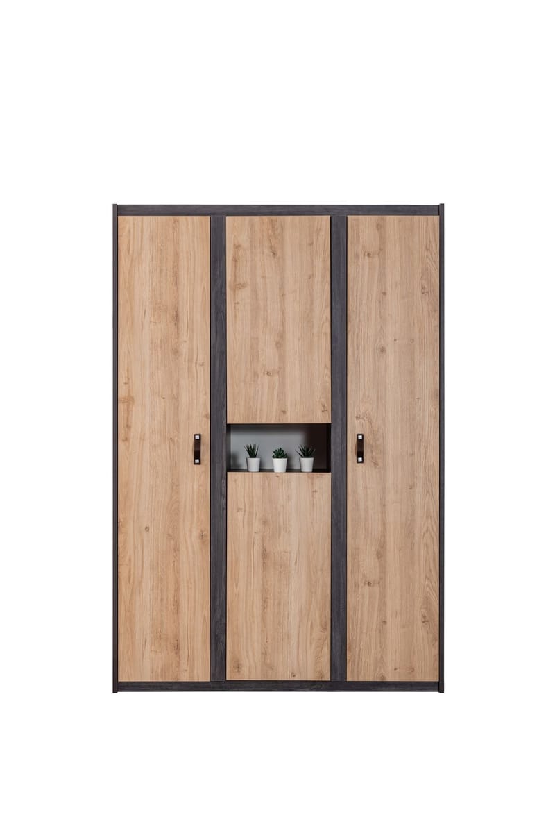 Garderobeskab Homitis Aktive (132 x 195 x 53 cm) antracitbrun - Antracit/Brun - Opbevaring - Tøjopbevaring - Garderobeskabe - Garderobeskab & klædeskab