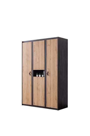 Garderobeskab Homitis Aktive (132 x 195 x 53 cm) antracitbrun - Antracit/Brun - Opbevaring - Tøjopbevaring - Garderobeskabe - Garderobeskab & klædeskab