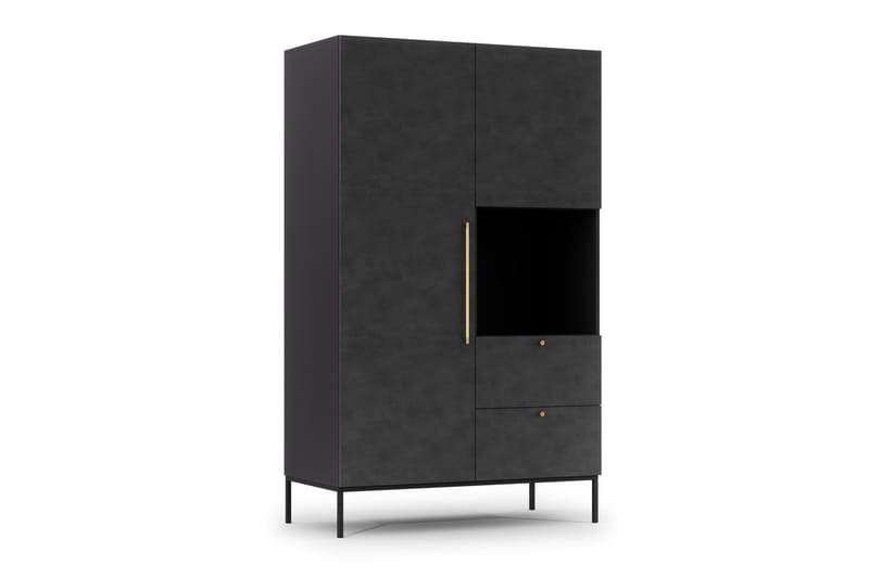 Anjal Garderobeskab 120 cm, Sort