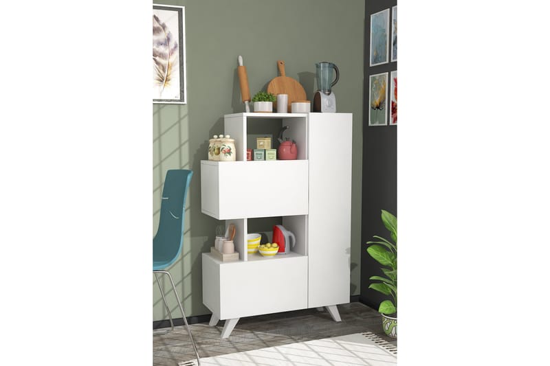 Bambalina Garderobeskab 80x122 cm Hvid - Hanah Home - Opbevaring - Tøjopbevaring - Garderobeskabe - Garderobeskab & klædeskab