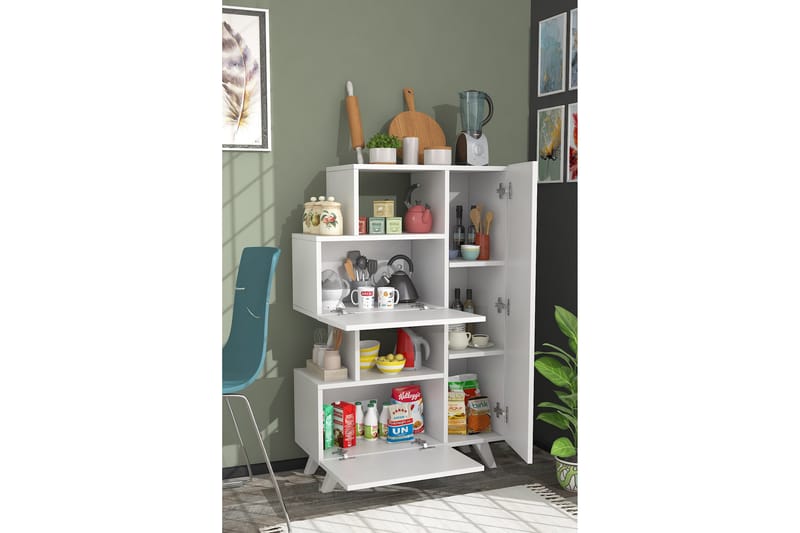 Bambalina Garderobeskab 80x122 cm Hvid - Hanah Home - Opbevaring - Tøjopbevaring - Garderobeskabe - Garderobeskab & klædeskab