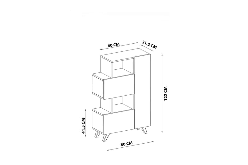 Bambalina Garderobeskab 80x122 cm Hvid - Hanah Home - Opbevaring - Tøjopbevaring - Garderobeskabe - Garderobeskab & klædeskab