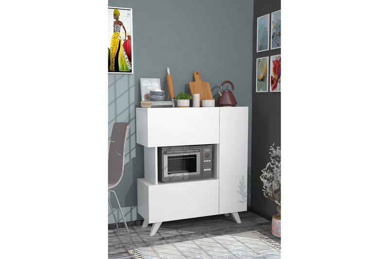 Bambonia Garderobeskap 90x102 cm Hvit - Hanah Home - Opbevaring - Tøjopbevaring - Garderobeskabe - Garderobeskab & klædeskab