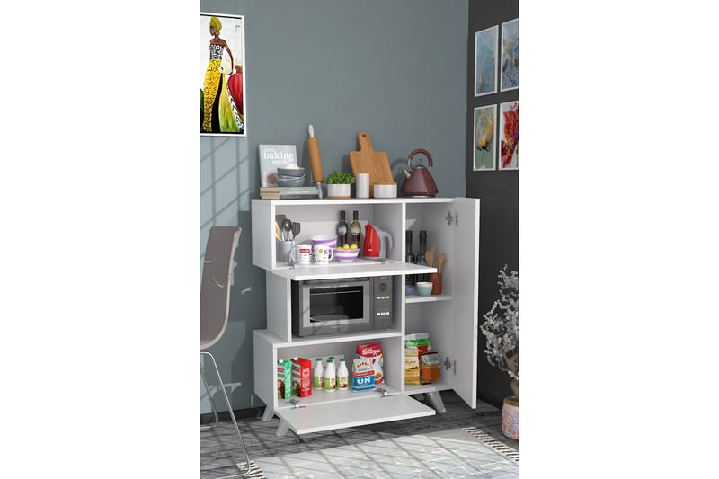 Bambonia Garderobeskap 90x102 cm Hvit - Hanah Home - Opbevaring - Tøjopbevaring - Garderobeskabe - Garderobeskab & klædeskab