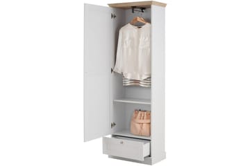 Dareia garderobe 60 cm - hvid/Brun - Opbevaring - Tøjopbevaring - Garderobeskabe - Garderobeskab & klædeskab