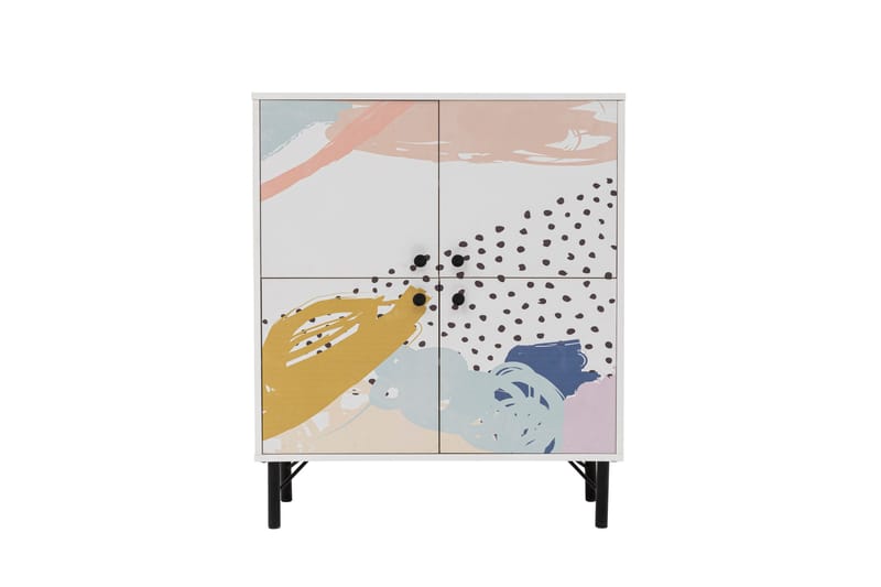 Dot Garderobeskab 95x111 cm Brun/Hvid - Hanah Home - Opbevaring - Tøjopbevaring - Garderobeskabe - Garderobeskab & klædeskab