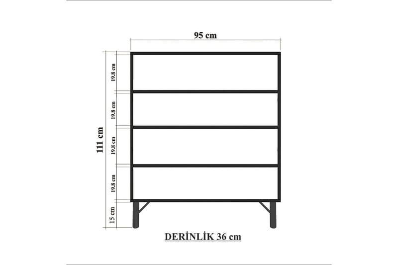 Dot Garderobeskab 95x111 cm Brun/Hvid - Hanah Home - Opbevaring - Tøjopbevaring - Garderobeskabe - Garderobeskab & klædeskab